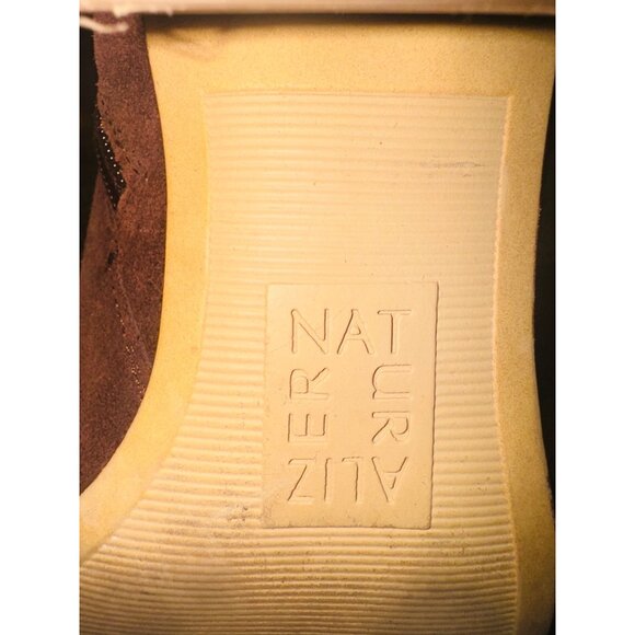 Naturalizer Demi Riding Boot Knee-High Brown Suede Leather Boots Wide Leg Tassle - Picture 5 of 14